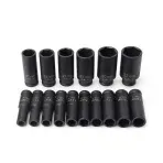 Coffret de douilles longues 16PCS 1/2 à choc 16 pcs